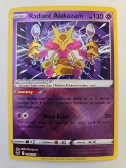 Radiant Alakazam 059/195 Radiant Rare Silver Tempest NM/M Pokemon - Image 1