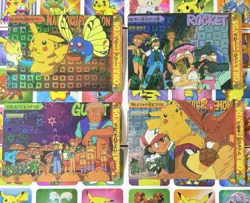 Pokemon Vintage Pocket Monsters Vending HOLO Prism (4x) Stickers 1998 Nintendo - Image 2