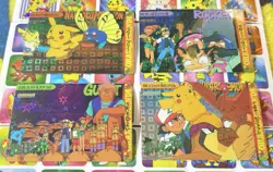 Pokemon Vintage Pocket Monsters Vending HOLO Prism (4x) Stickers 1998 Nintendo - Image 4