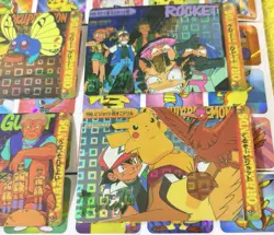 Pokemon Vintage Pocket Monsters Vending HOLO Prism (4x) Stickers 1998 Nintendo - Image 5