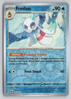 FROSLASS 053/167 RARE TWILIGHT MASQUERADE POKEMON REVERSE HOLO NM - Image 1