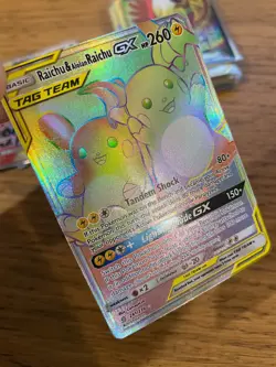 Raichu & Alolan Raichu GX (241/236) Unified Minds Tag Team Full Art Pokemon Card - Image 3