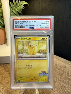 PSA 10 Pikachu 242/SV-P Illustration Contest 2024 Japanese Promo GEM MT - Image 1