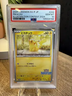 PSA 10 Pikachu 242/SV-P Illustration Contest 2024 Japanese Promo GEM MT - Image 2