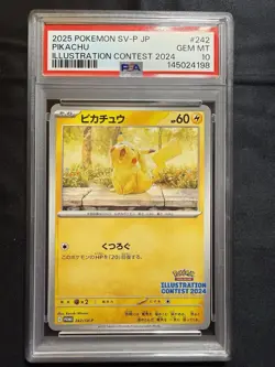 PSA 10 Pikachu 242/SV-P Illustration Contest 2024 Japanese Promo GEM MT - Image 3