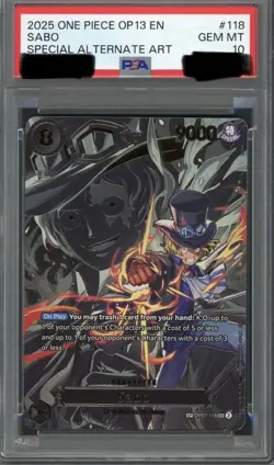 PSA 10 Sabo (SP Alt Art) Carrying On His Will OP13 OP07-118 EN One Piece - Image 1