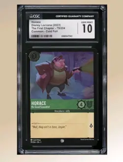 Disney Lorcana The First Chapter 2023 Horace Cold Foil Graded CGC 10 79/204 - Image 1