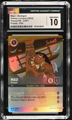 Disney Lorcana GRADED Maui Demigod 23/P1 Disney100 Promo 10 CGC - Image 1
