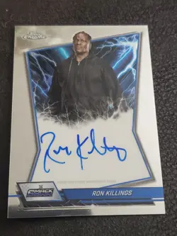 2026 Topps Chrome WWE Ron Killings Blue Brand Chrome Auto On Card - Image 1