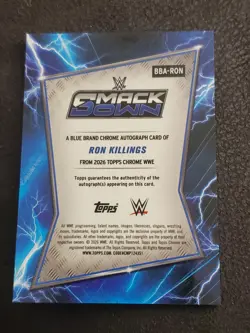 2026 Topps Chrome WWE Ron Killings Blue Brand Chrome Auto On Card - Image 2