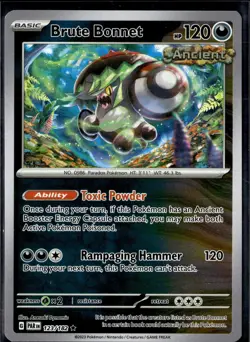123/182 BRUTE BONNET | RARE HOLO | PARADOX RIFT POKEMON CARD NM - Image 1