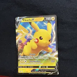 PIKACHU V Full Art Shining Fates Black Star Promo SWSH061 Pokemon Card NM - Image 1