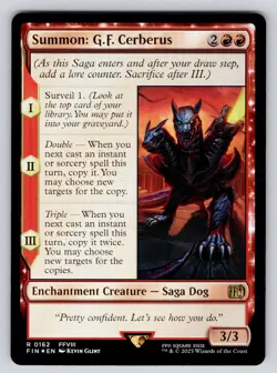 Summon: G.F. Cerberus (FOIL) R FINAL FANTASY 162 NM FF8 FFVIII MTG Magic FIN - Image 1