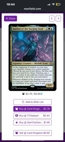 Hakbal of the Surging Soul Commander Deck/Merfolk triable MTG/ Sleeved/ Deck Box - Image 1