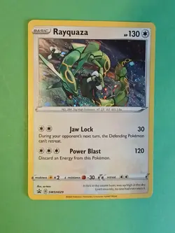 Pokemon Sword & Shield Rayquaza SWSH 029 Promo Card Black Star Holo - Image 2