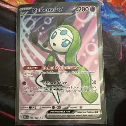 Pokemon TCG Black Bolt Full Art Ultra Rare Card Meloetta EX 159/086 - Image 1