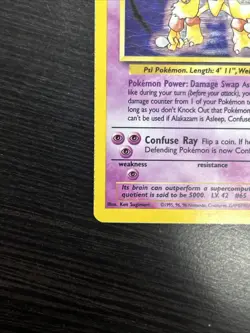 Pokemon Alakazam Base Set Holo Rare Stage 2 LP 1/102 Card - Image 5