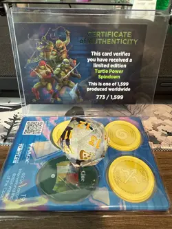 Turtle power spindown Ninja Turtles Sirius Dice Certificate Authenticity Legend - Image 1