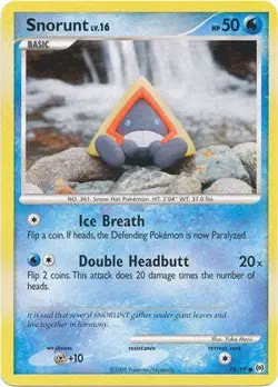 Pokemon Platinum Arceus 75/99 Card Snorunt - Image 1