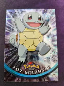 Squirtle #7 HOLO FOIL Topps Trading Cards Series 1 Pokemon Near Mint - Image 1