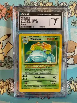 Venusaur Pokemon Base Set Holo 1999 Wizards of The Coast (WOTC) 15/102 CGC 7 - Image 1