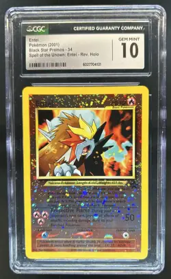 2001 Pokemon Wizards Black Star Promos Entei #34 CGC 10 - Image 1