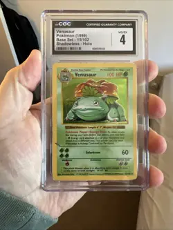 Pokemon Venusaur Base Set Shadowless CGC 4 - Image 1
