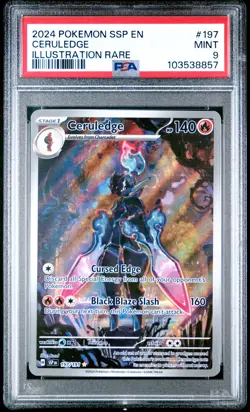 2024 POKEMON SSP EN-SURGING SPARKS ILLUSTRATION RARE #197 CERULEDGE PSA 9 - Image 1