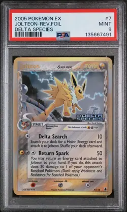 2005 POKEMON EX DELTA SPECIES #7 JOLTEON-REVERSE FOIL PSA 9 - Image 1