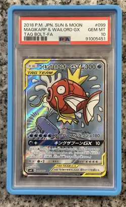 Pokemon Magikarp Wailord GX Tag Bolt Full Art #099 PSA 10 - Image 1