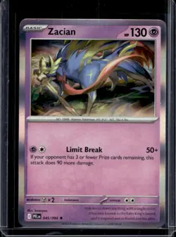 2025 Pokemon Phantasmal Flames Zacian Rare #045/094 - Image 1