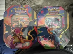 Brand New - Pokemon TCG Mega Charizard EX Tin Set X & Y (2 Tins) Factory Sealed - Image 1