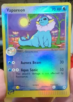 Pokemon TCG Sandstorm Vaporeon 25/100 Reverse Holo Rare Stage 1 80 HP - Image 2
