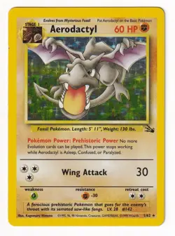1999 Pokemon Fossil Aerodactyl-Holo #001 - Image 1