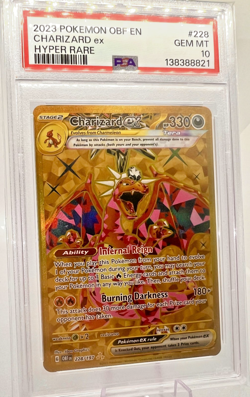 PSA 10 Charizard ex 228/197 Gold Hyper Rare Pokemon SV03: Obsidian Flames Holo - Image 2