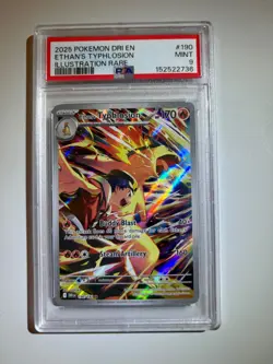 2025 POKEMON DRI EN-DESTINED RIVALS ILLUSTRATION RARE ETHAN'S TYPHLOSION PSA 9 - Image 1
