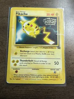 Pikachu (WB Pokemon The First Movie) #4 WOTC Black Star Promo Stamped MP 1999 - Image 2