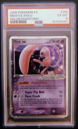 2006 POKEMON EX HOLON PHANTOMS #100 MEW EX-HOLO HOLON PHANTOMS PSA 6 - Image 1