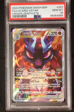 PSA 10 LUCARIO VSTAR SWSH291 BLACK STAR PROMO CROWN ZENITH ETB POKEMON - Image 1