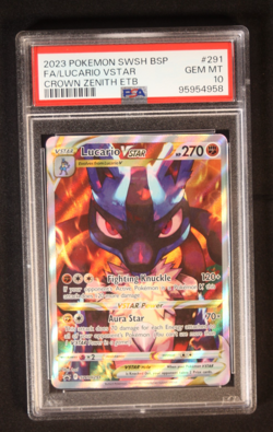 PSA 10 LUCARIO VSTAR SWSH291 BLACK STAR PROMO CROWN ZENITH ETB POKEMON - Image 2