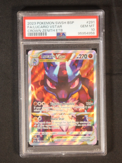 PSA 10 LUCARIO VSTAR SWSH291 BLACK STAR PROMO CROWN ZENITH ETB POKEMON - Image 3