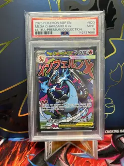2025 POKEMON MEP EN-ME BLACK STAR PROMO #023 MEGA CHARIZARD X EX PSA 9 - Image 1