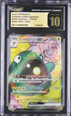 Pokemon TCG Iono's Bellibolt EX 114/100 SR SV9 Battle Partners CGC Pristine 10 - Image 1