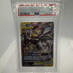 2019 Pokemon SM Black Star Promo Pikachu Zekrom GX #SM168 PSA 9 - Image 1