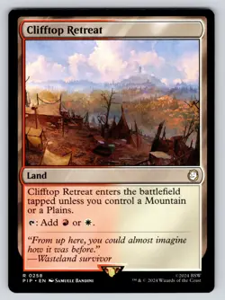 Clifftop Retreat R Universes Beyond: Fallout 258 NM MTG Magic TCG - Image 1