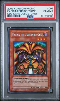 2002 YU-GI-OH! PROMO DDS-DARK DUEL STORIES #003 EXODIA THE FORBIDDEN ONE PSA 10 - Image 1