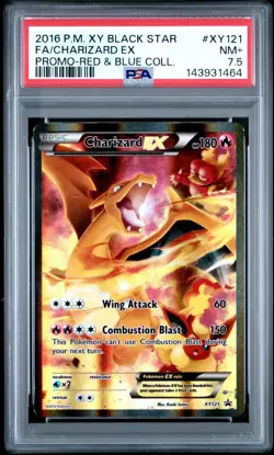 Pokemon PSA 8 Charizard EX Promo 2016 XY121 Red and Blue Collection English - Image 1