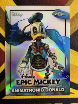 Animatronic Donald Duck - 2026 Topps Disney Neon - Epic Mickey Chrome - EM-15 - Image 2