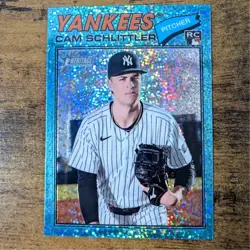 2026 Topps Heritage Cam Schlittler #222 Sparkle Chrome RC New York Yankees SP - Image 1