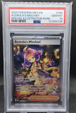 2025 Pokemon Mega Evolution Acerola's Mischief SIR 183/132 PSA 10 - Image 1